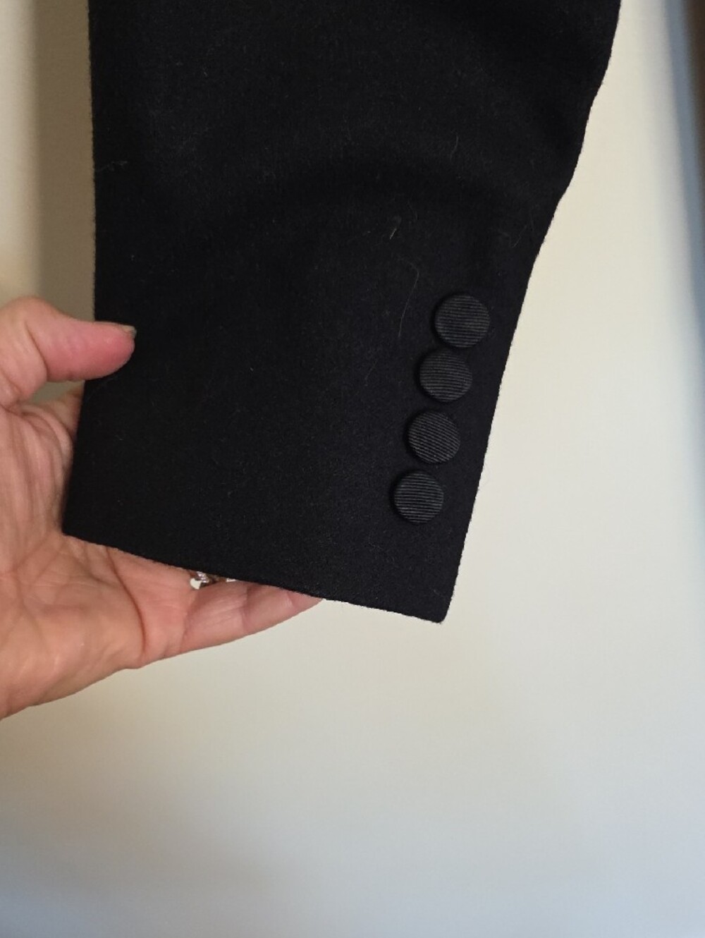 Ralph Lauren Black Cropped Tuxedo Blazer with Peak Lapel 100% Wool - Picture 9 of 11